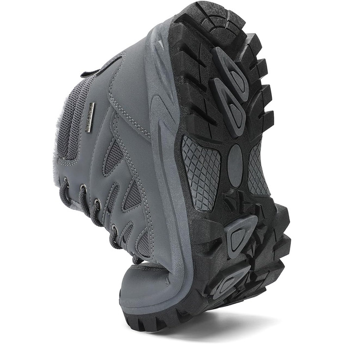 Чоловічі зимові черевики FLARUT: теплі, водонепроникні, для хайкінгу та трекінгу, сірі, 46 EU