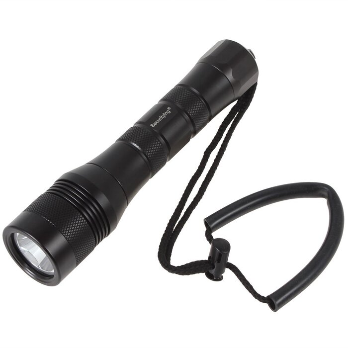 Ліхтарик підводний SecurityIng® для дайвінгу 1000Lm, 150м, LED, професійний, на батарейках LR14 (3x1.5V)