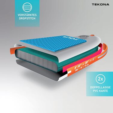 Надувна SUP-дошка TEKONA 300 см з веслом, рюкзаком, насосом, 3 плавниками, комплект для каяка, різні моделі та кольори