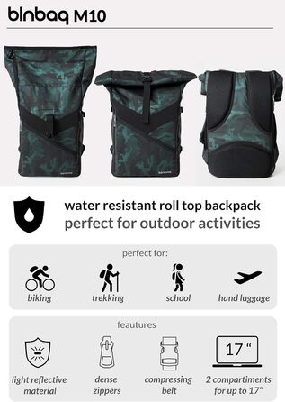 Рюкзак Hauptstadtkoffer blnbag для велосипеда, кур'єра, спорту та школи, з відбивачами, унісекс