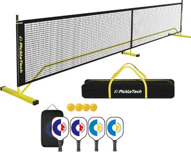 PickleTech PRO Набір для піклболу - професійний комплект з міцною сталевою рамою та PEHD сіткою