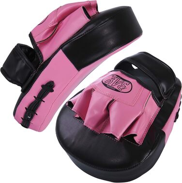Рожеві лапи для боксу BAY® 'PINK i can...', вигнуті, 2 шт., PU-шкіра, для дівчат, жінок і дітей, тренувальні, для кікбоксингу, карате, тайського боксу