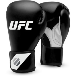 Чоловічі боксерські рукавички UFC для фітнесу, 14 унцій, чорні/білі/сріблясті
