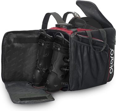 Чохол для лижних черевиків Otaro з відділенням для шолома | Сумка для лиж, шолома та аксесуарів | Водонепроникний, міцний, 60L (Pro, Червоний)