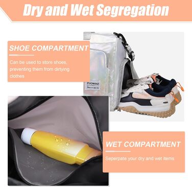 Спортивна сумка Tokeya для жінок: водонепроникна сумка для плавання, гімнастика, спортзал, подорожі (бежева)