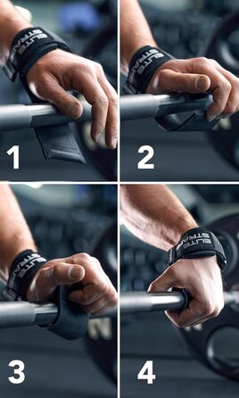 Фітнес-ремні Fitgriff® Elite Straps 2.0 для силових тренувань - Bodybuilding, Fitness, Gym - підходять для жінок та чоловіків, чорний, M/L