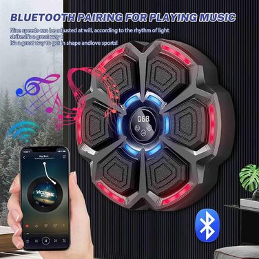 Музична боксерська машина Eznaobo з LED-підсвіткою та Bluetooth, 9 режимів, USB-зарядка, для дітей та дорослих
