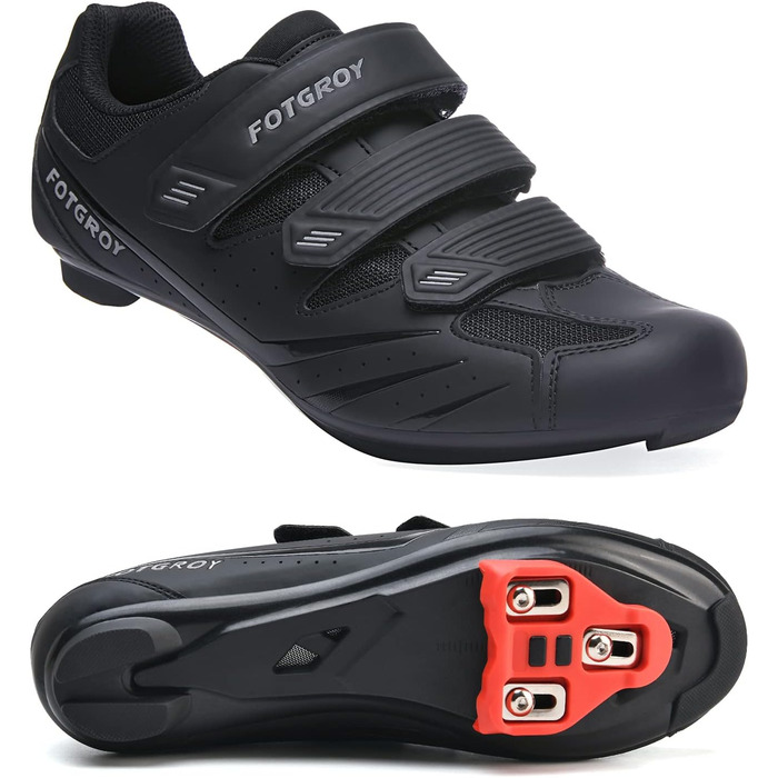 Велосипедні шкарпетки для жінок, шосейні велотуфлі з шипами, сумісні з Peloton SPD ARC Look Delta, унісекс велотуфлі для занять на велотренажері та на відкритому повітрі (37 EU, Чорний)