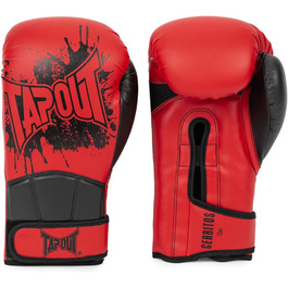 Боксерські рукавички Tapout Cerritos зі шкірозамінника, червоно-чорні, 12 унцій