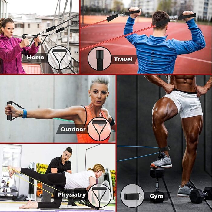 Набір еластичних стрічок для фітнесу VEICK: 11 шт. для калістеніки, пілатесу та фітнесу