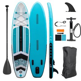 SUP дошка надувна Stand Up Paddle Board бірюзова 320x81x15 см з веслом, насосом, рюкзаком та ремкомплектом