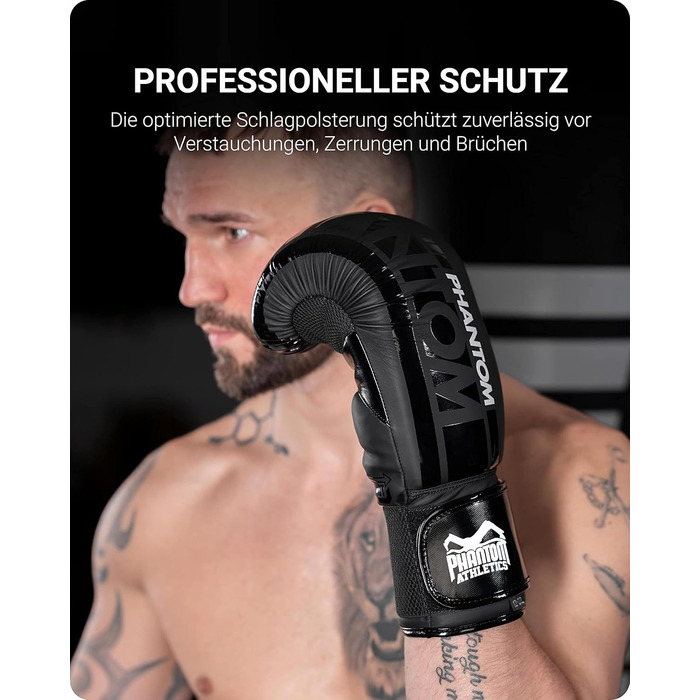 Боксерські рукавички Phantom APEX | MMA, тайський бокс | Чоловічі, чорні, 10 Oz