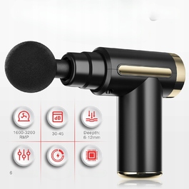 Перкусійний масажер Massage Gun для спини, стоп та всього тіла, 6 режимів швидкості
