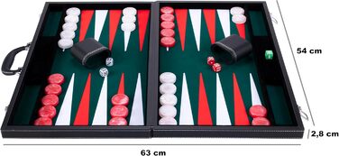 Набір для гри в шашки Engelhart Deluxe 21 дюйм (54 см) - якісні матеріали, перламутрові фішки, 2 стаканчики