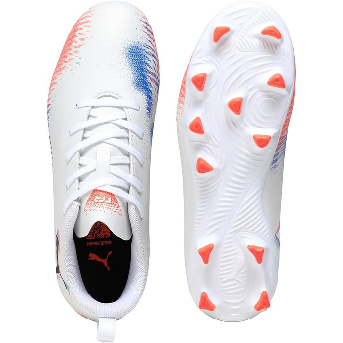 Дитячі футбольні бутси PUMA Future 8 Play FG/AG Jr - біло-червоно-чорні