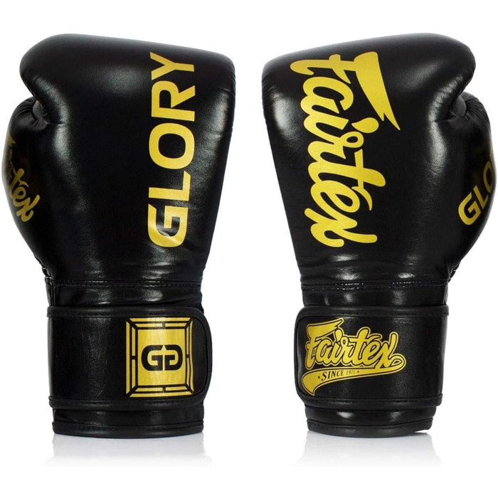 Боксерські рукавички Fairtex BGVG1, чорні-жовті, шкіряні