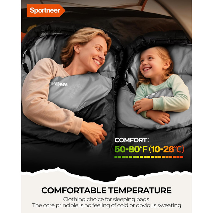 Сплячий мішок Outdoor Sportneer для дорослих та дітей - легкий спальний мішок для кемпінгу, туризму, зеленого та світло-зеленого кольору (220x80 см, 2 кг)