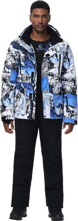 Костюм чоловічий зимовий HOTIAN для сноубордингу, катання на лижах та туризму, комплект куртка та штани, утеплений, M, 2blue+black