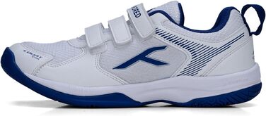 Бадмінтонні кросівки HUNDRED Court Star для дітей та юніорів | Легкі | X-Cushion | Для залу: бадмінтон, теніс, сквош, настільний теніс, баскетбол та падел | Білий, темно-синій | 38 EU