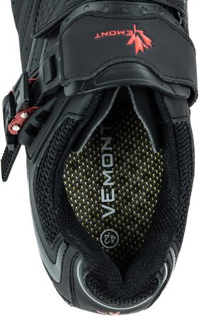 Чоловічі велотуфлі Vemont MTB для гірського велосипеда, SPD, індоор-фітнес, чорний, 41 EU