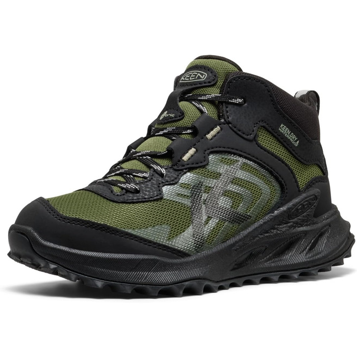 KEEN Zionic Mid - Водонепроникні трекінгові черевики для дітей (3 Big Kid, Чорний Bronzegrün)
