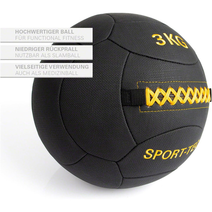 Медичний м'яч Sport-Tec Robusta 3 кг, 35 см, жовтий