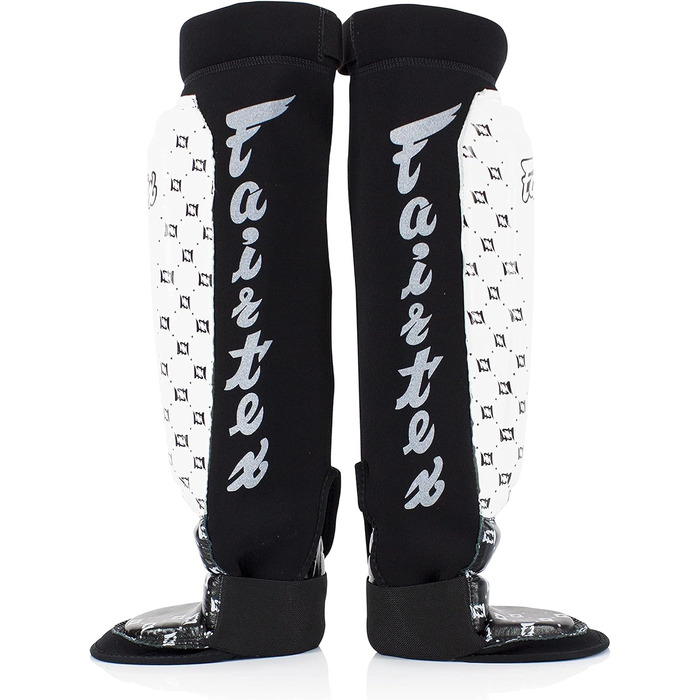 Захисні щитки для гомілки Fairtex SP6 XL, біло-чорні, тайський бокс