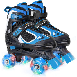 Дитячі ролики Nattork для хлопчиків та дівчаток, регульовані, з підсвічуванням коліс, розміри 28-32, блакитний колір