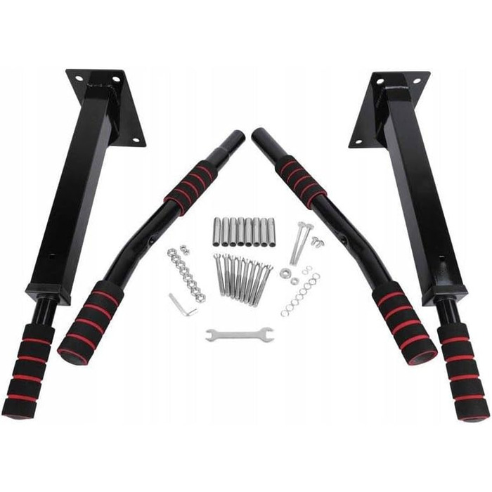 Климмер на стіну ASATO® 4-в-1 – до 200 кг, турнік з дип-станцією, сталь, 95 см, для дому