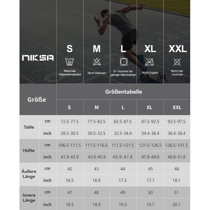 Шорти чоловічі Niksa 2er Pack 2-в-1, спортивні, швидковисихаючі, дихаючі, з кишенею для телефону (XXL, темно-синій)
