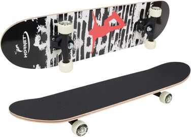Скейтборд HUDORA Hornet ABEC 1, дизайн 4, чорний, 78,8x20,3 см