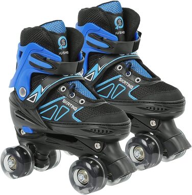 Інлайнери для дітей та дорослих: ролики для катання на роликах з великими колесами 76 мм, регульовані ролики для безпечного катання на вулиці, подарунок для дітей та підлітків, розмір M, червоно-чорний та синій