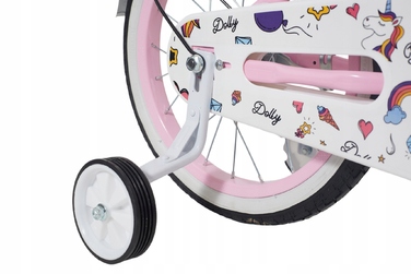 Дитячий велосипед 16 дюймів для дівчинки з ручкою-штовхачем, бічними колесами та кошиком Kimet