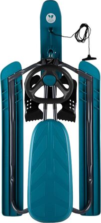 Санки STIGA Snowracer Iconic для дітей від 5 років, міцна сталева рама, гальмо, буксирувальний трос, до 80 кг, синьо-зелені/чорні — ідеальні для зимових розваг