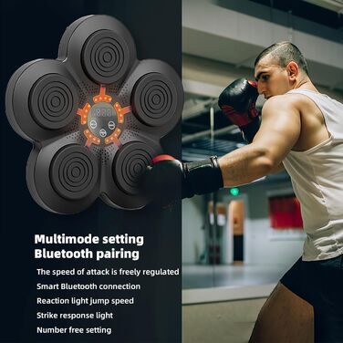 Смарт музична електронна боксерська машина з підсвічуванням і Bluetooth-сенсором – боксерський тренажер для дорослих і дітей, пристрій для зняття стресу