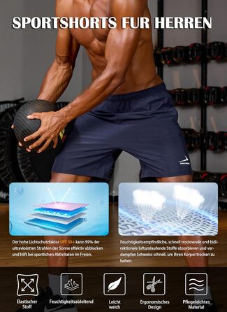 Шорти спортивні чоловічі з кишенею на блискавці – бавовна, дихаюча тканина, ідеальні для прогулянок, фітнесу та активного відпочинку (Л)