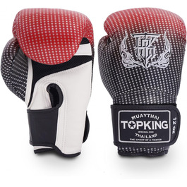 Боксерські рукавички Top King Super Star з дихаючої шкіри для муай-тай та боксу, для тренувань і спарингу, 14 унцій (червоні)