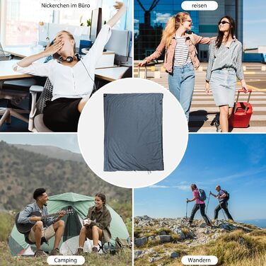 Сплячий мішок Naturehike - легкий, для підлітків та дорослих, комфортна температура 7°C, для походів, кемпінгу та рюкзакових подорожей (LW180-Blau)