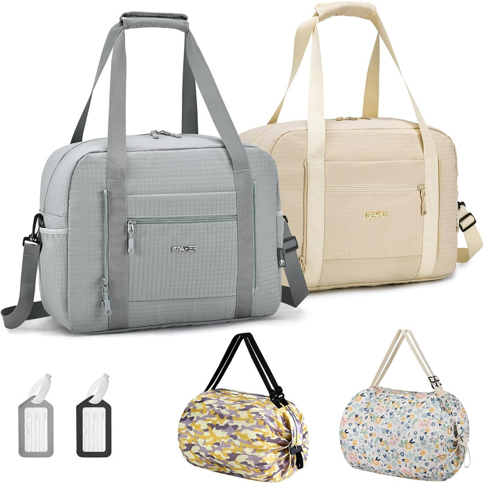 Спортивна сумка-рюкзак для ручної поклажі Wizzair/Vueling 40x30x20, водонепроникна, для подорожей, фітнесу (бежево-сіра)