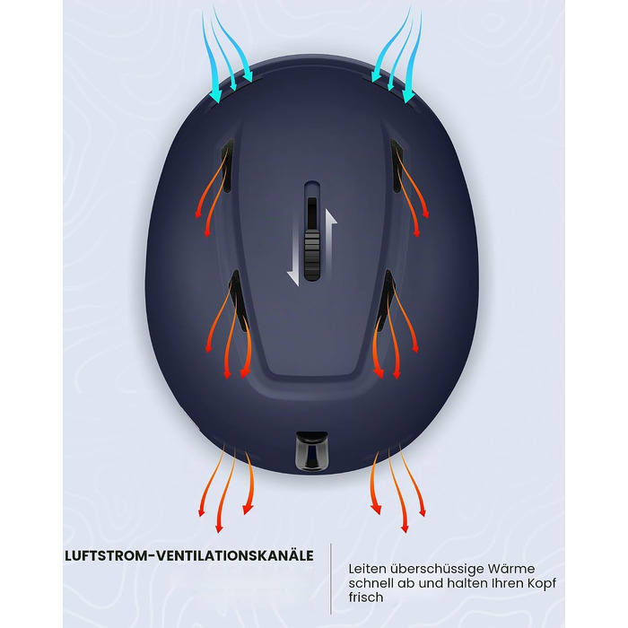 Шолом для сноуборду та лиж OutdoorMater MIP унісекс, вентиляційний закритий шолом з полікарбонату та EPS, синій, розмір S