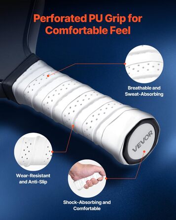 Pickleball-ракетка VEVOR з вуглецевим покриттям T700 та сотовою структурою, професійна ракетка для піклболу для дорослих, чорна