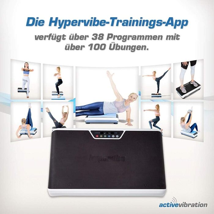 Віброплатформа Hypervibe G10 v2 для фітнесу та оздоровлення, біло-чорна