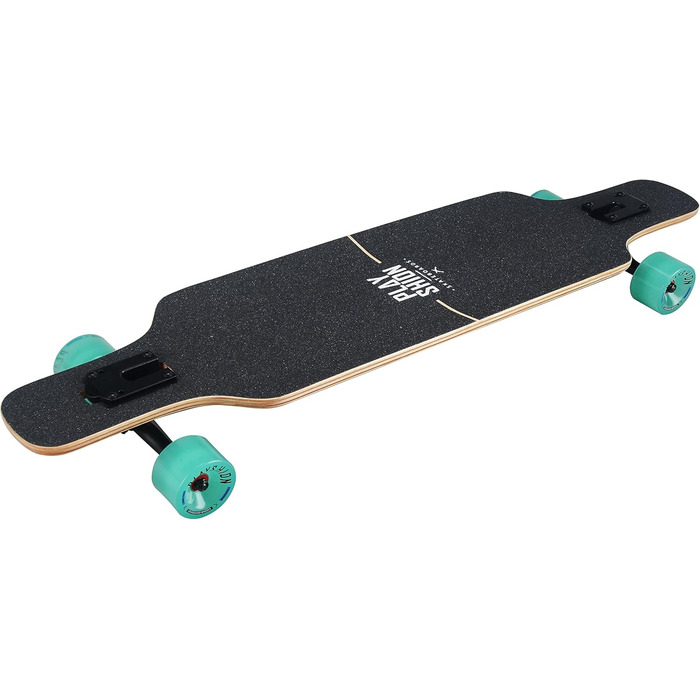 Лонгборд PLAYSHION 39 дюймів, Drop-Through, ABEC-9, для фрірайду та круїзингу, чорний