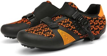 Велотуфлі для їзди на велосипеді: чоловічі та жіночі, для шосе та MTB, з жорсткою підошвою, сумісні з Look SPD/SPD-SL, унісекс, з пряжкою (47 EU, помаранчевий)