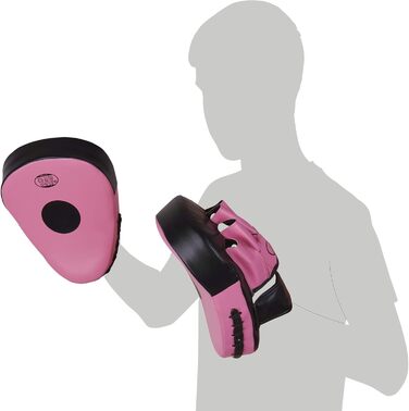 Рожеві лапи для боксу BAY® 'PINK i can...', вигнуті, 2 шт., PU-шкіра, для дівчат, жінок і дітей, тренувальні, для кікбоксингу, карате, тайського боксу