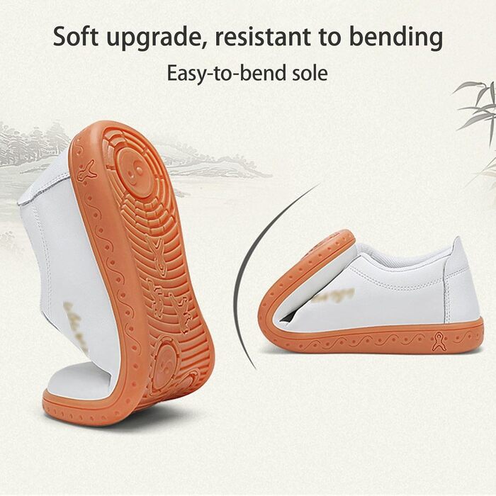 Бойові черевики для тай-чі з шкіри, зносостійкі, неслизькі, дихаючі, з підкладкою для літніх людей, молоді, ранкової гімнастики, розмір 38 EU, білі