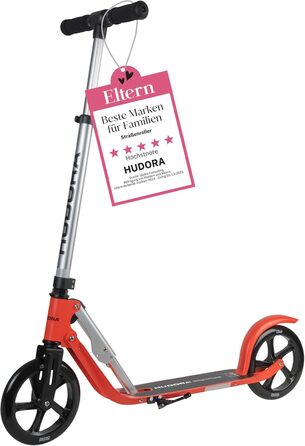Самокат HUDORA BigWheel Pure міський, алюмінієвий, складаний, з підніжкою, регульований по висоті, для дорослих і підлітків, до 100 кг