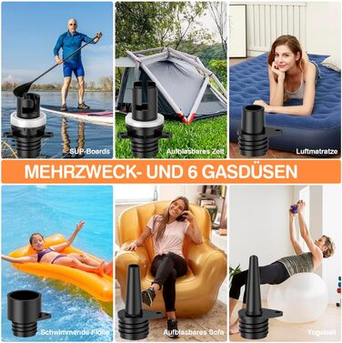 Насос FOWAWU 20PSI для SUP, човнів та каяків: 12V, 2-ступенева інфляція, автовимкнення, надування та здування