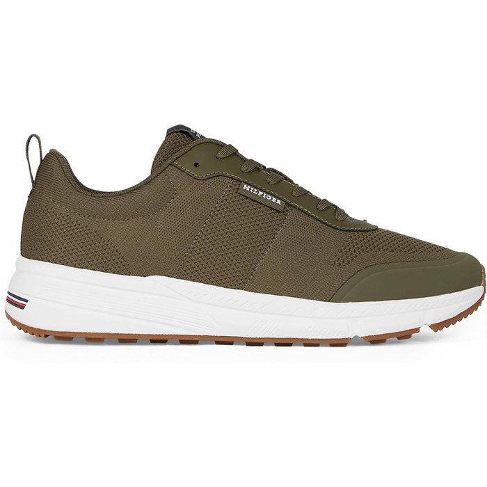 Чоловічі кросівки Tommy Hilfiger Runner Lightweight Modern Knit, темно-зелені (Army Green), розмір 40 EU