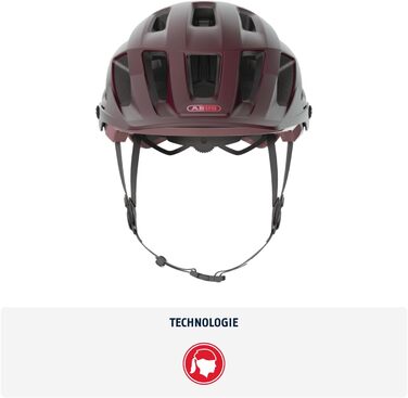 Велосипедний шолом ABUS Moventor 2.0 для MTB, універсальний, темно-червоний, розмір M (54-58 см), для жінок і чоловіків, комфортний All-Mountain